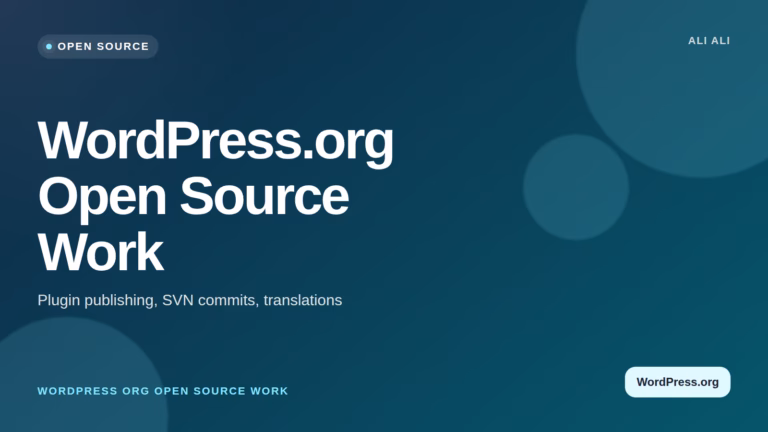 WordPress.org Open Source Work