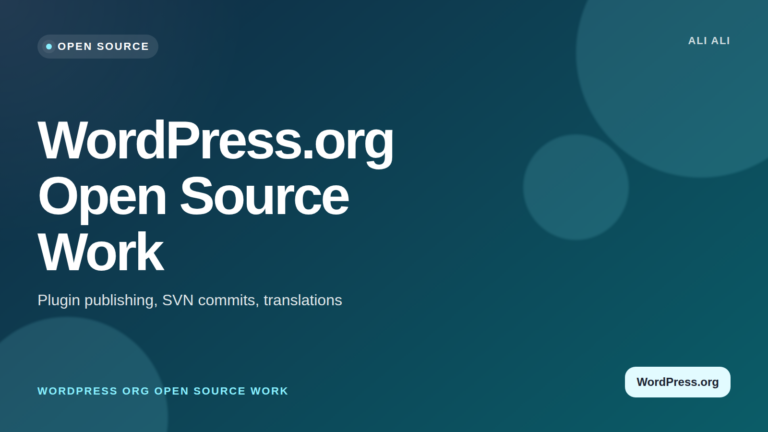 WordPress.org Open Source Work