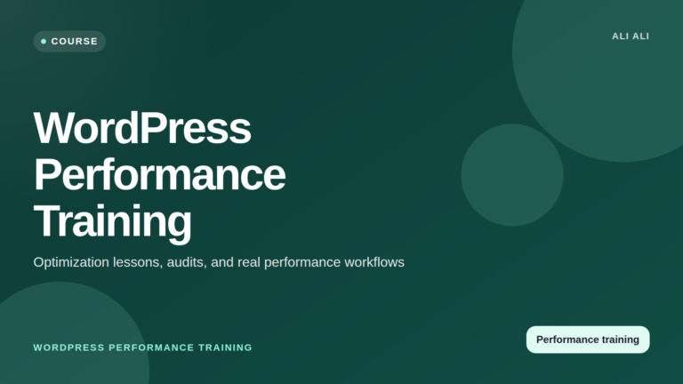 WordPress Performance Training